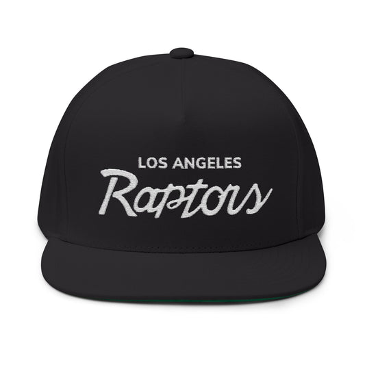 Embroidered Flat Bill Cap — Los Angeles Raptors Script Logo